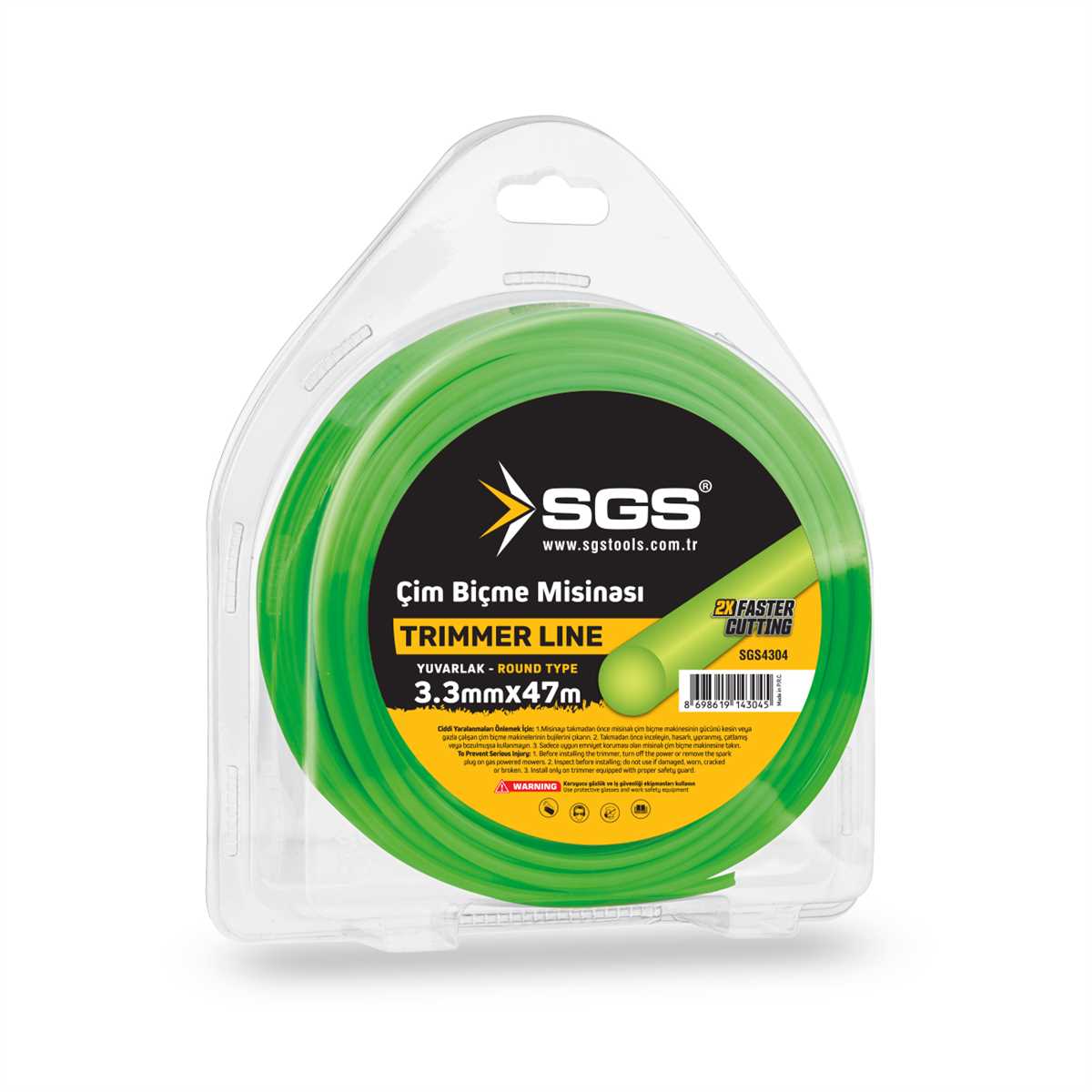 SGS4304 TIRPAN MİSİNASI 3.3 MM 47 METRE YUVARLAK (YEŞİL)